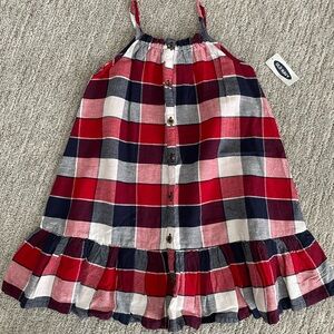 Old Navy Red and Blue Plaid Kids Casual Dress